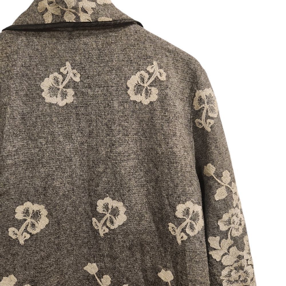 Soft Surroundings Grey Floral Jacket Size XL Floral Embroidered - Picture 5 of 7
